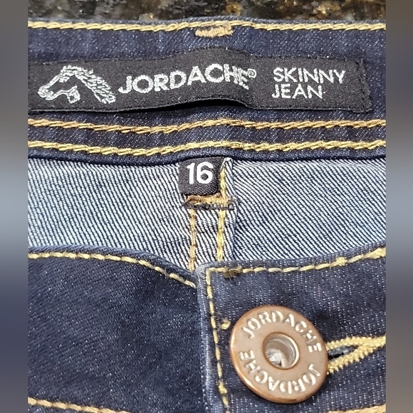 JORDACHE Skinny Jean Sz 16 Cotton Blend w/Back Embroidered Pockets - Picture 8 of 8